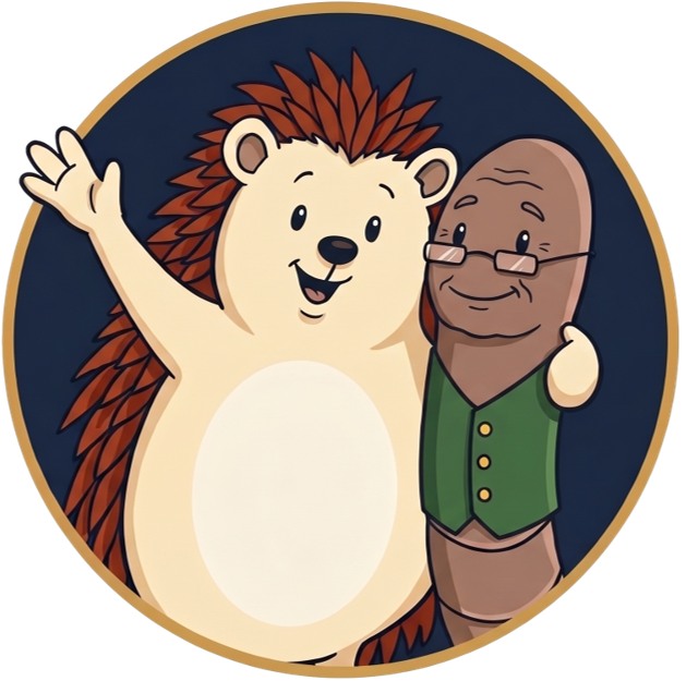 Herb the hedgehog and his worm friend